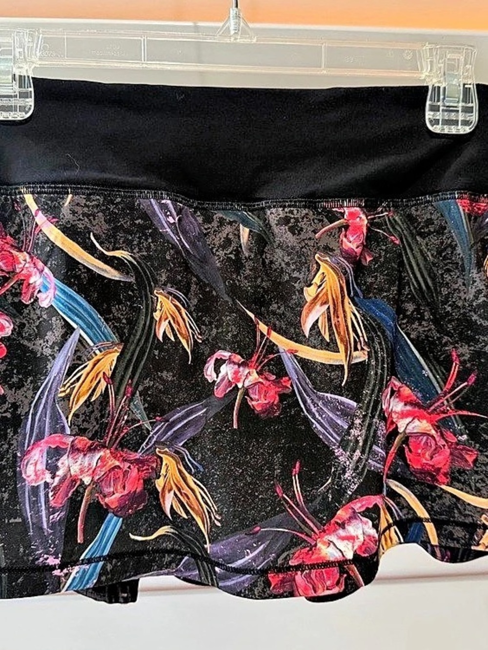 lululemon Pace Rival Athletic Skirt Athletic Veiled Floral/Black, Sz 6